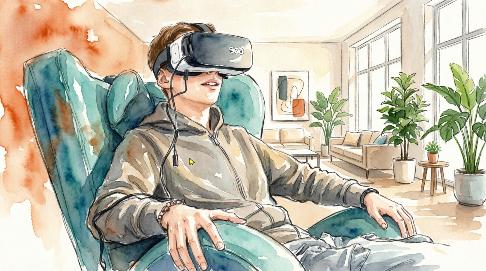 Metaverso ragazzo con visore VR